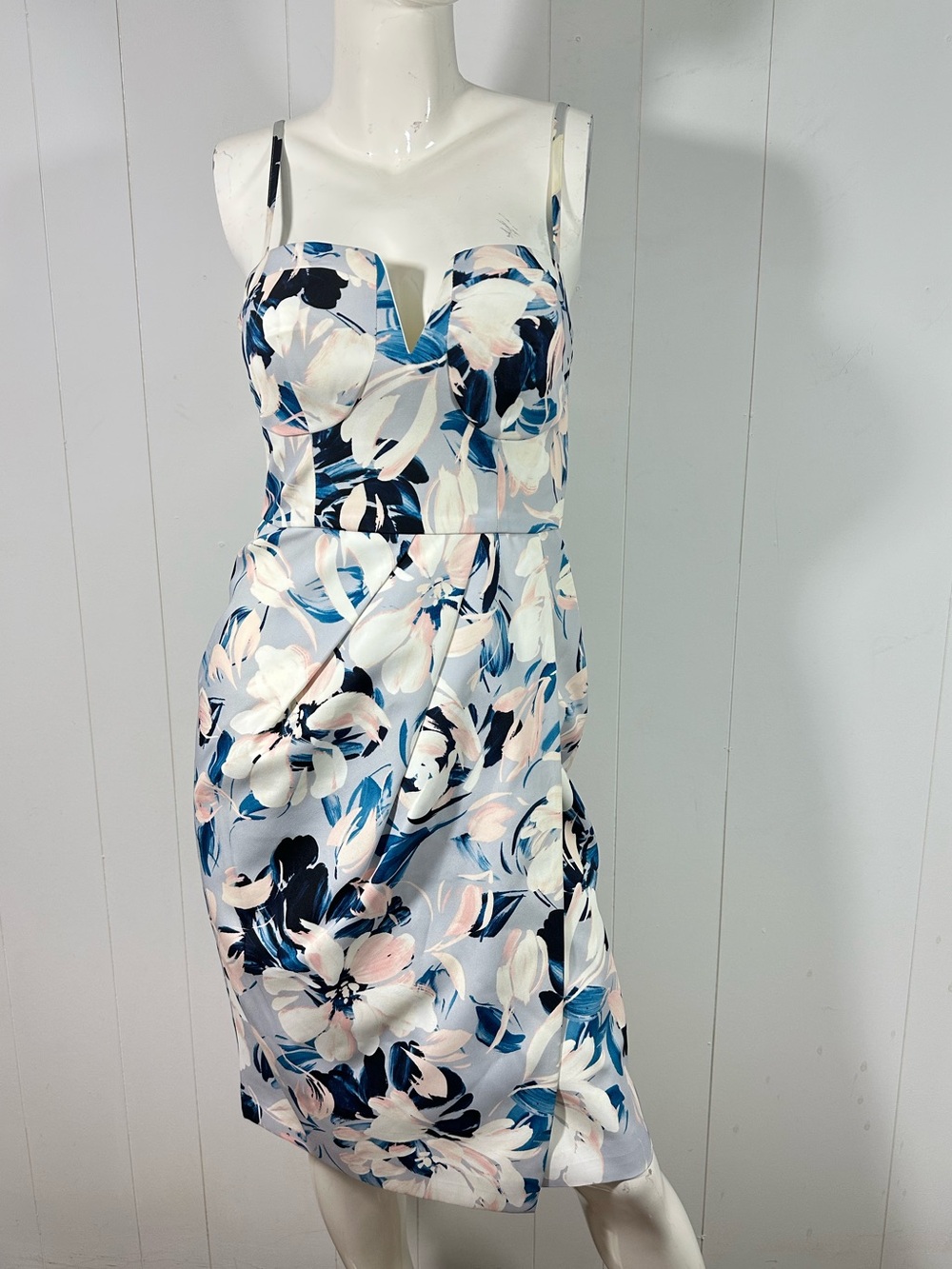 Yumi Kim Women's Sz Small Faux Wrap Floral Dress Knee Length Spaghetti Straps